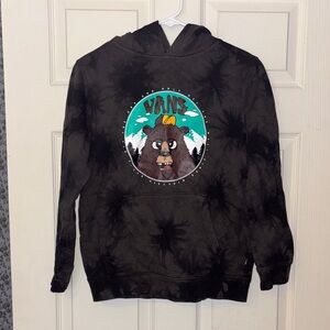 Boys size M Vans Black Tie-Dye Hoodie with Bear Design
